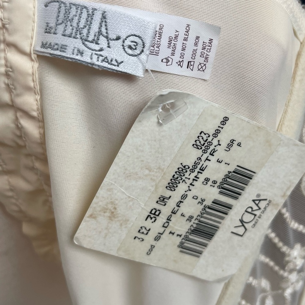 RARE NWT VTG 90s Y2K La Perla Bridal Ivory Lace Bustier Corset 36B Garter Straps - Picture 14 of 15
